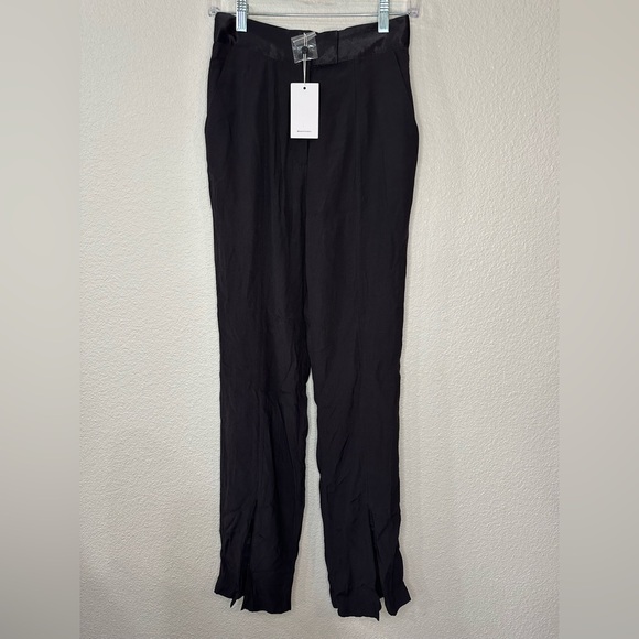Lovers & Friends Yasmeen Trouser Split Hem Black Pants Size XS - Picture 2 of 7